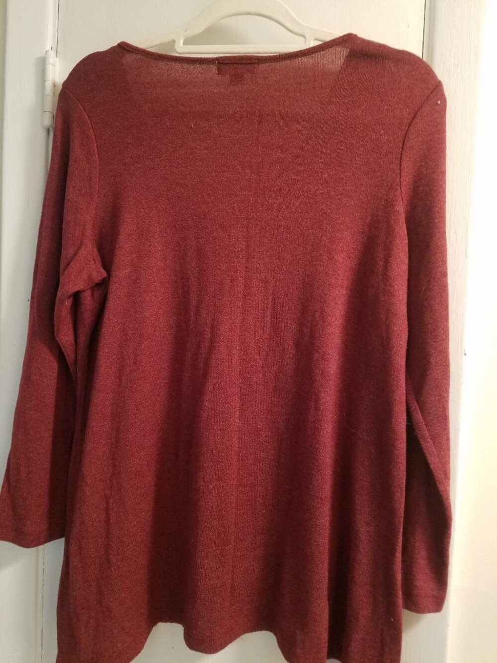 Embellished V-Neck Flowing Tunic in Deep Wine - Picture 6 of 7